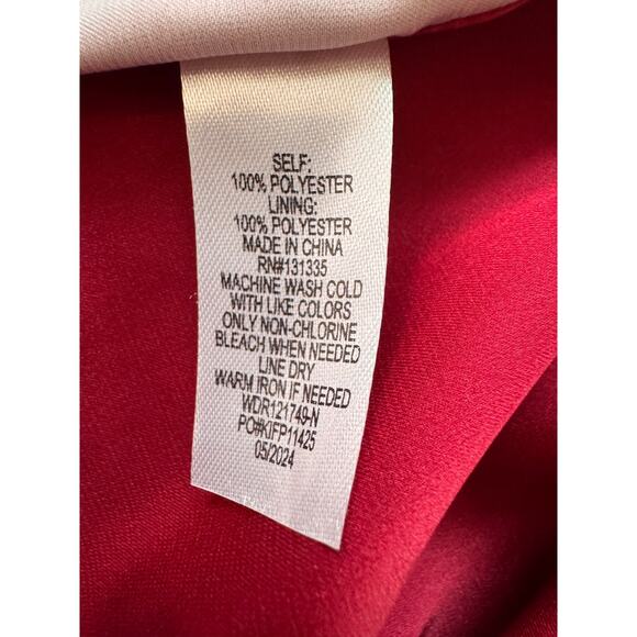 SOCIALITE ~ Fall Women's Red Ombre Stripe Long Sleeve Satin Wrap Dress Size XL - Picture 9 of 9